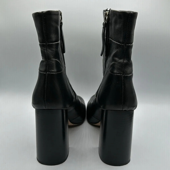 ZARA 100% PREMIUM LEATHER HIGH HEEL SOCK BOOT - Picture 4 of 11